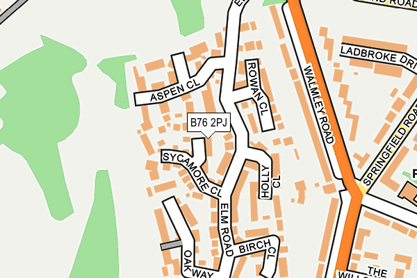 B76 2PJ map - OS OpenMap – Local (Ordnance Survey)