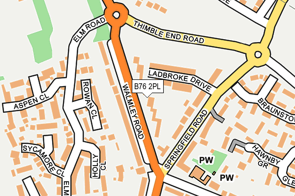 B76 2PL map - OS OpenMap – Local (Ordnance Survey)