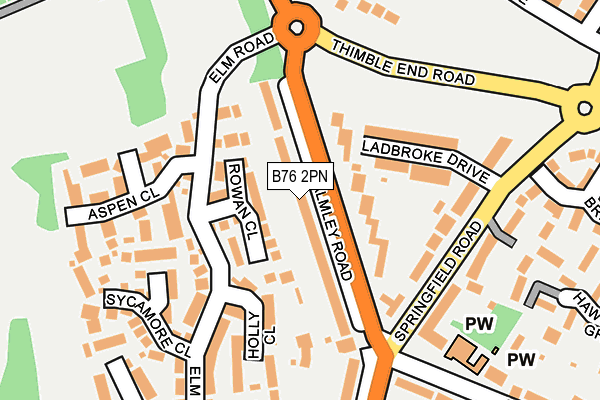 B76 2PN map - OS OpenMap – Local (Ordnance Survey)