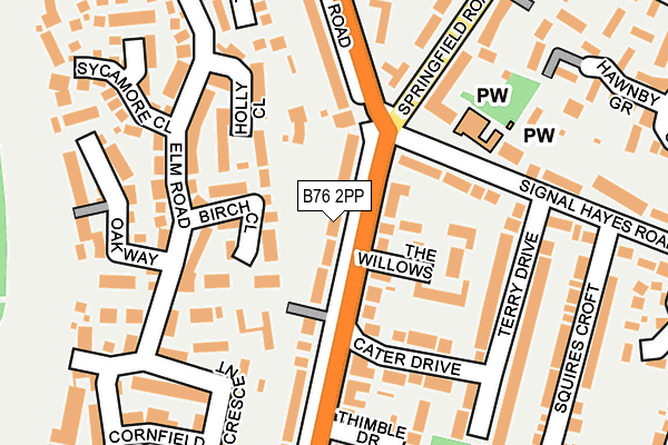 B76 2PP map - OS OpenMap – Local (Ordnance Survey)