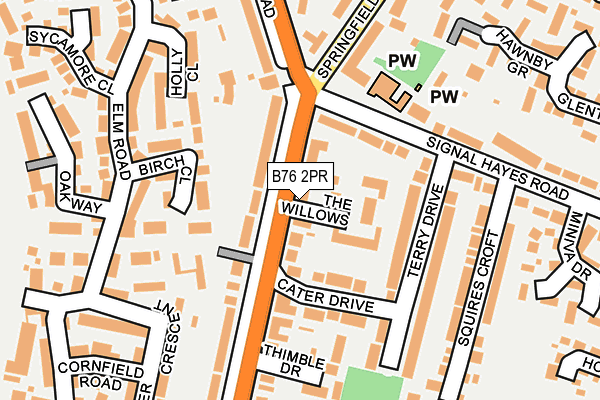 B76 2PR map - OS OpenMap – Local (Ordnance Survey)