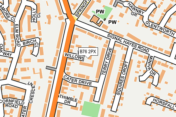 B76 2PX map - OS OpenMap – Local (Ordnance Survey)