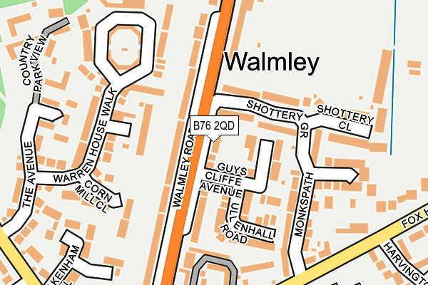 B76 2QD map - OS OpenMap – Local (Ordnance Survey)