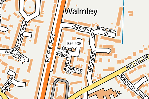 B76 2QE map - OS OpenMap – Local (Ordnance Survey)