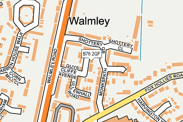 B76 2QF map - OS OpenMap – Local (Ordnance Survey)