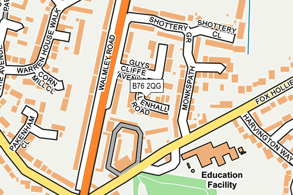 B76 2QG map - OS OpenMap – Local (Ordnance Survey)