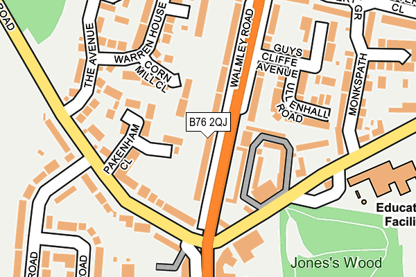 B76 2QJ map - OS OpenMap – Local (Ordnance Survey)