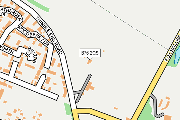 B76 2QS map - OS OpenMap – Local (Ordnance Survey)