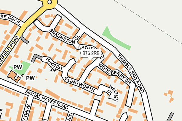 B76 2RB map - OS OpenMap – Local (Ordnance Survey)