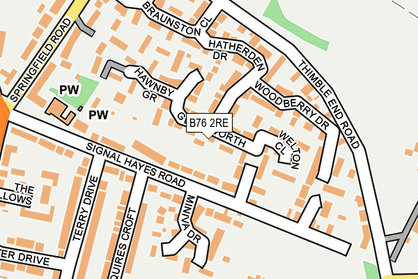 B76 2RE map - OS OpenMap – Local (Ordnance Survey)