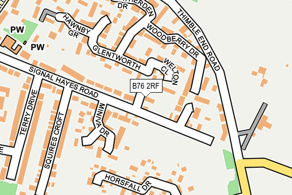 B76 2RF map - OS OpenMap – Local (Ordnance Survey)