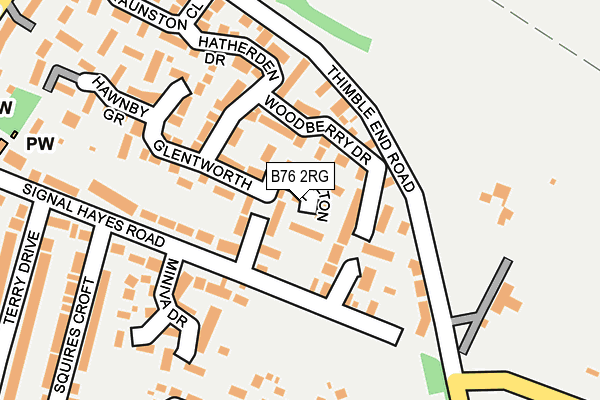 B76 2RG map - OS OpenMap – Local (Ordnance Survey)