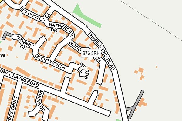 B76 2RH map - OS OpenMap – Local (Ordnance Survey)