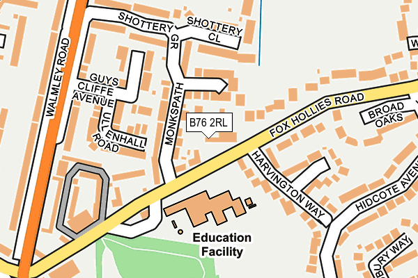 B76 2RL map - OS OpenMap – Local (Ordnance Survey)