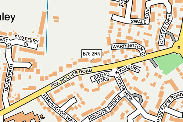 B76 2RN map - OS OpenMap – Local (Ordnance Survey)