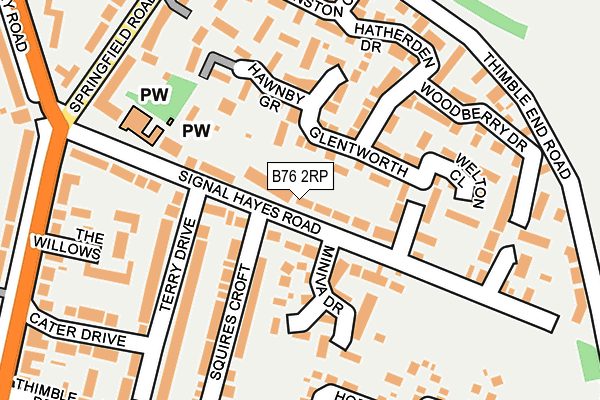 B76 2RP map - OS OpenMap – Local (Ordnance Survey)