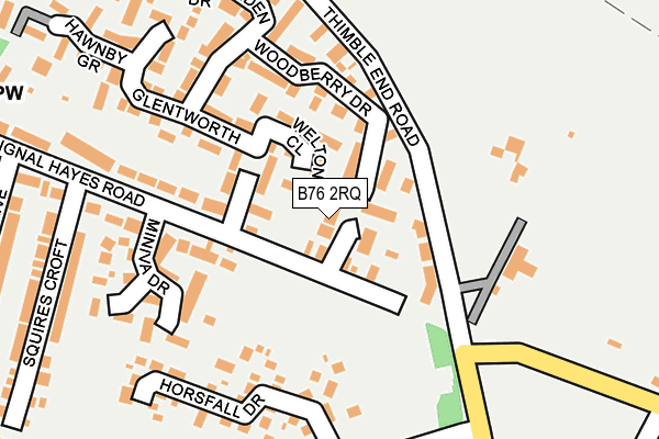 B76 2RQ map - OS OpenMap – Local (Ordnance Survey)