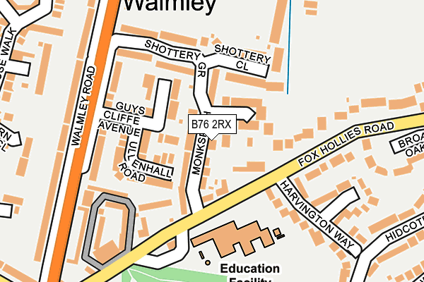 B76 2RX map - OS OpenMap – Local (Ordnance Survey)