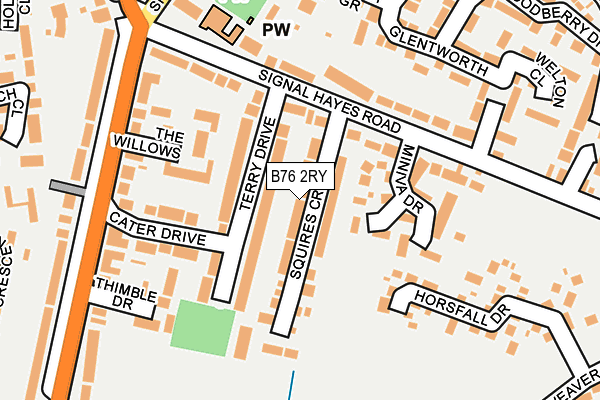 B76 2RY map - OS OpenMap – Local (Ordnance Survey)