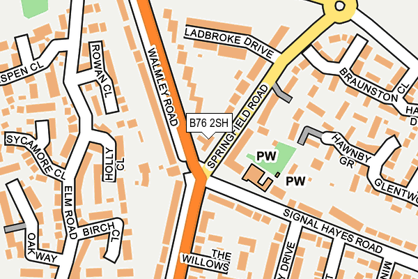 B76 2SH map - OS OpenMap – Local (Ordnance Survey)