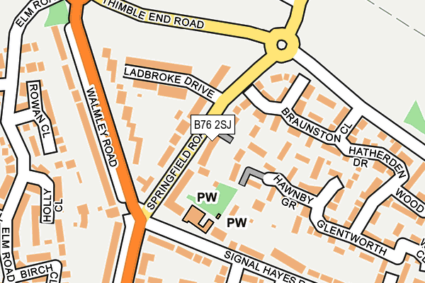B76 2SJ map - OS OpenMap – Local (Ordnance Survey)