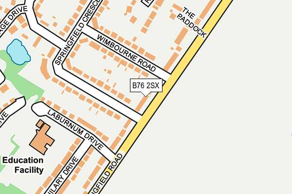 B76 2SX map - OS OpenMap – Local (Ordnance Survey)