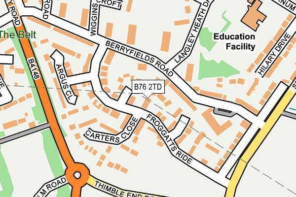 B76 2TD map - OS OpenMap – Local (Ordnance Survey)