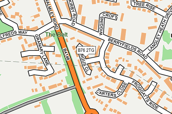 B76 2TG map - OS OpenMap – Local (Ordnance Survey)