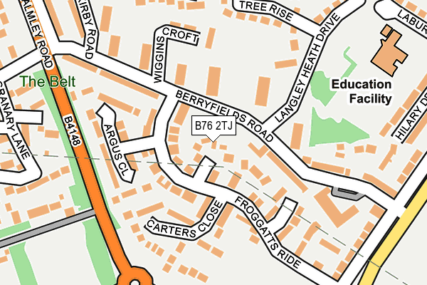 B76 2TJ map - OS OpenMap – Local (Ordnance Survey)