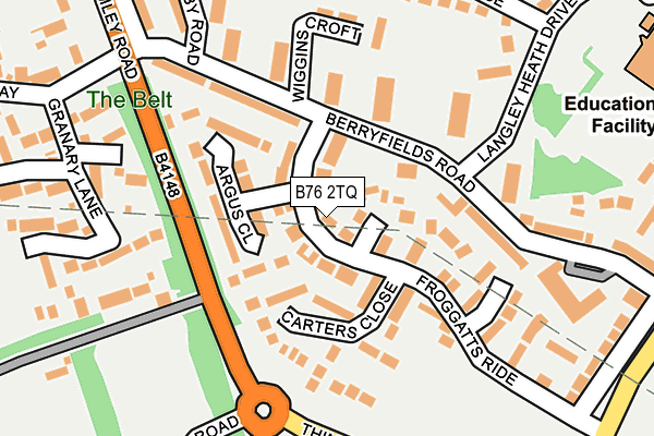 B76 2TQ map - OS OpenMap – Local (Ordnance Survey)