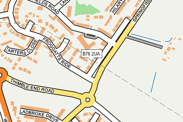 B76 2UA map - OS OpenMap – Local (Ordnance Survey)