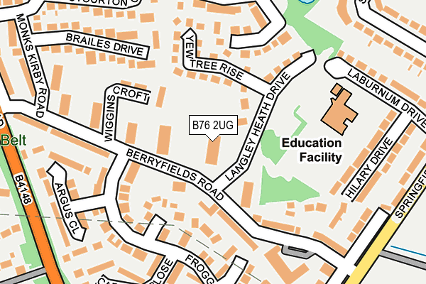 B76 2UG map - OS OpenMap – Local (Ordnance Survey)