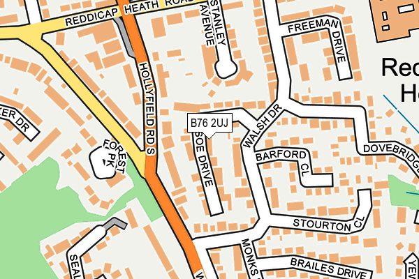 B76 2UJ map - OS OpenMap – Local (Ordnance Survey)