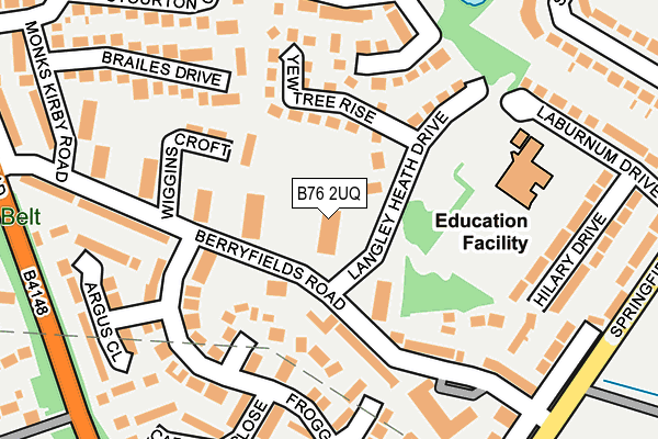 B76 2UQ map - OS OpenMap – Local (Ordnance Survey)