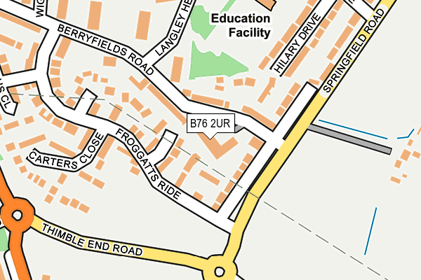 B76 2UR map - OS OpenMap – Local (Ordnance Survey)