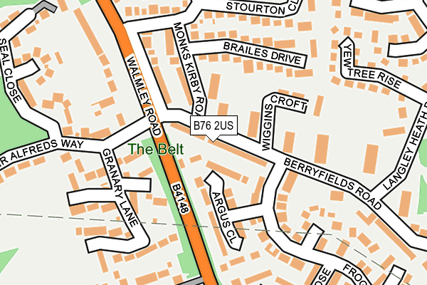 B76 2US map - OS OpenMap – Local (Ordnance Survey)