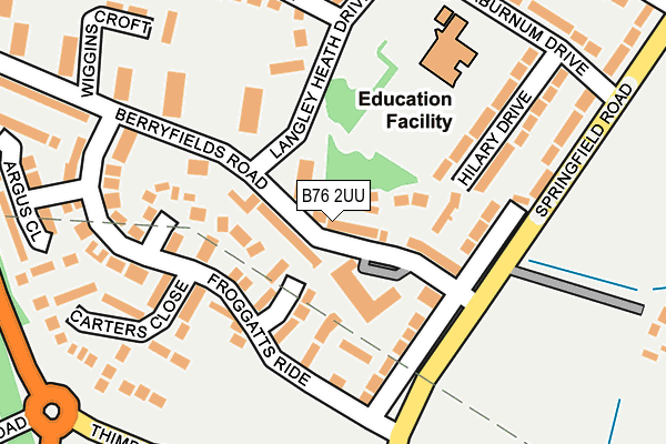 B76 2UU map - OS OpenMap – Local (Ordnance Survey)