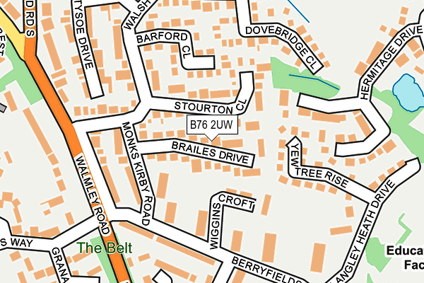 B76 2UW map - OS OpenMap – Local (Ordnance Survey)