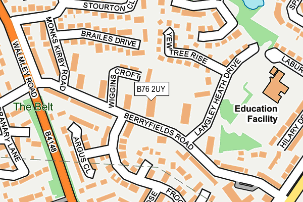 B76 2UY map - OS OpenMap – Local (Ordnance Survey)