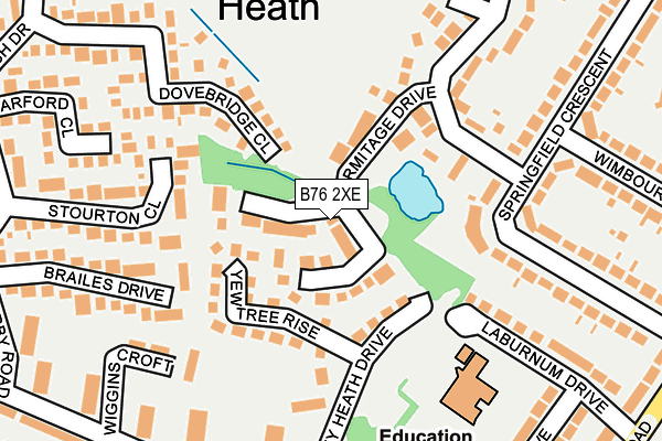 B76 2XE map - OS OpenMap – Local (Ordnance Survey)