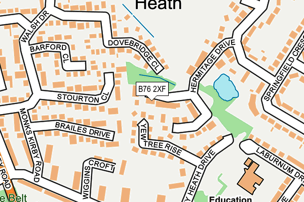 B76 2XF map - OS OpenMap – Local (Ordnance Survey)