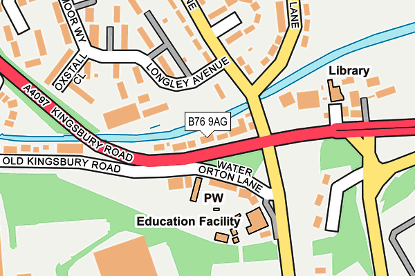 B76 9AG map - OS OpenMap – Local (Ordnance Survey)