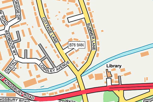 B76 9AN map - OS OpenMap – Local (Ordnance Survey)