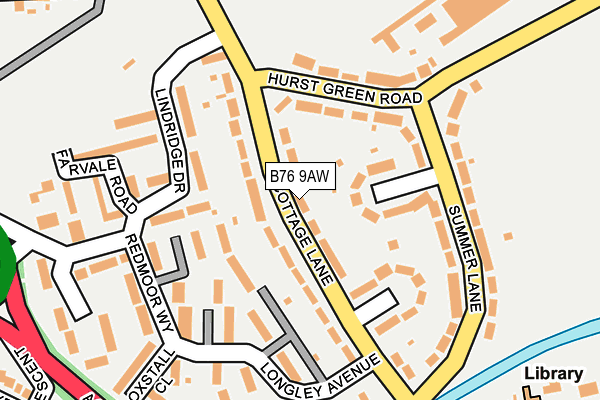 B76 9AW map - OS OpenMap – Local (Ordnance Survey)