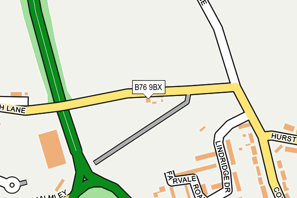 B76 9BX map - OS OpenMap – Local (Ordnance Survey)