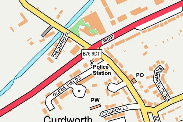 B76 9DT map - OS OpenMap – Local (Ordnance Survey)