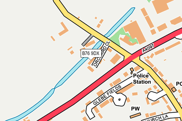 B76 9DX map - OS OpenMap – Local (Ordnance Survey)