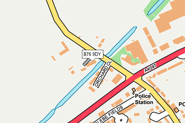 B76 9DY map - OS OpenMap – Local (Ordnance Survey)