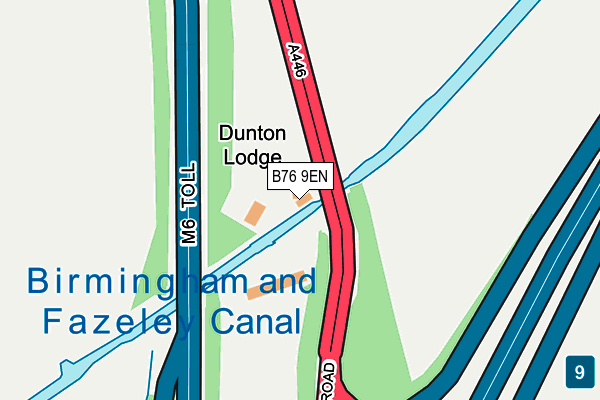 B76 9EN map - OS OpenMap – Local (Ordnance Survey)