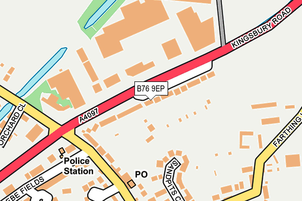 B76 9EP map - OS OpenMap – Local (Ordnance Survey)